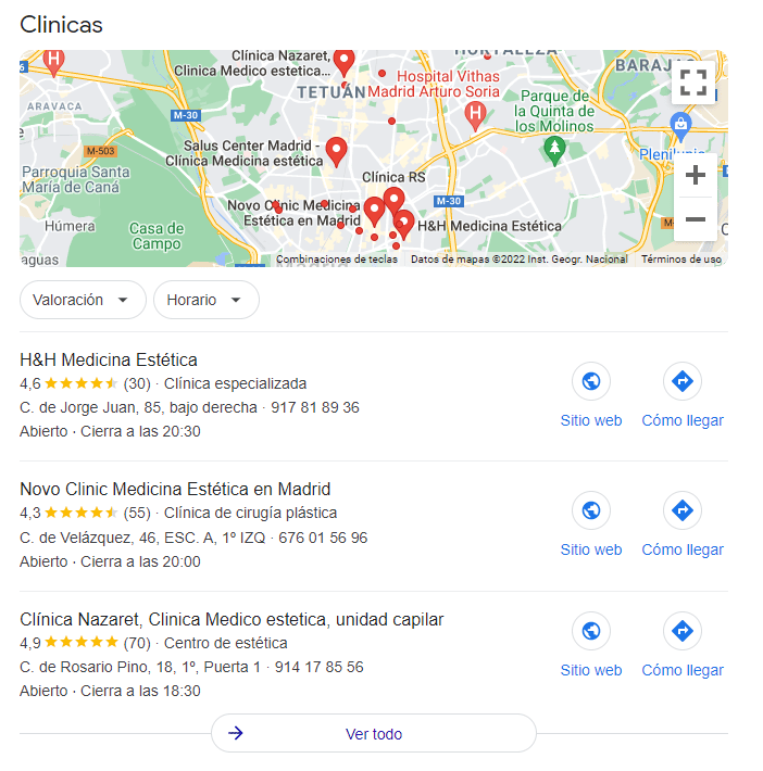 seo local clinicas esteticas