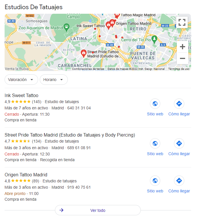 seo local estudios de tatuajes