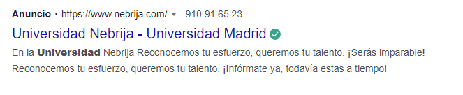 google ads universidades